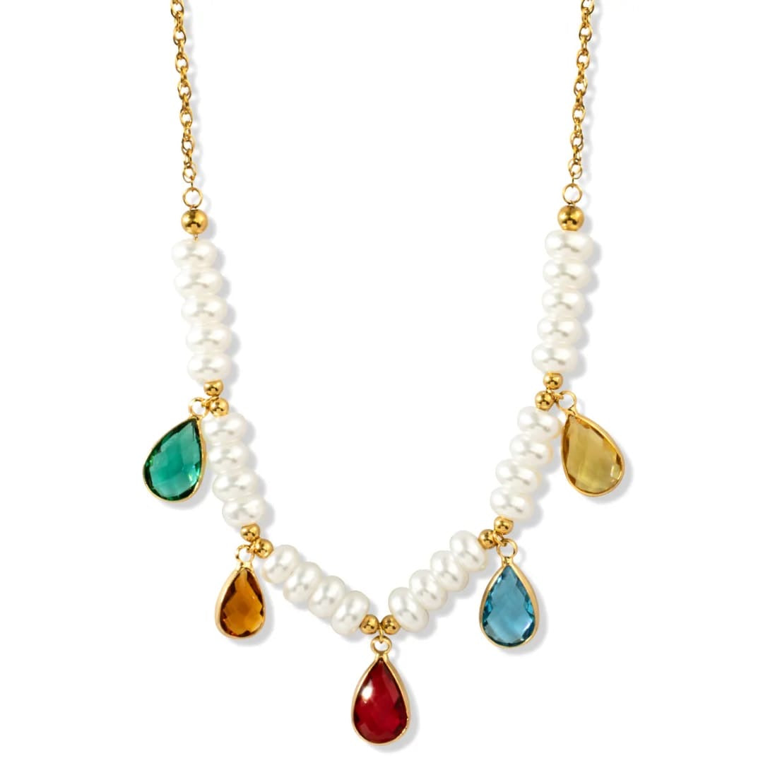 Multi colour drop necklace