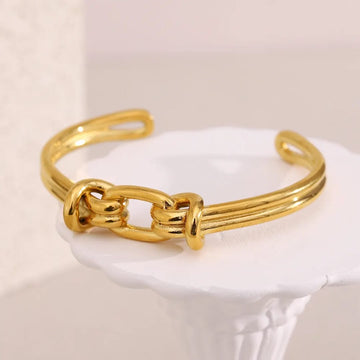 Eternity Knot Hand Cuff Men’s Gold Plating