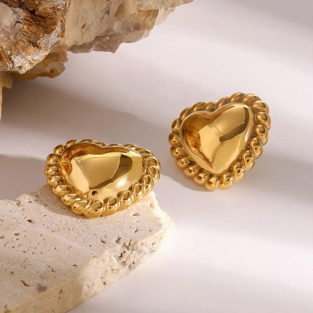 Heart earring  Mix metal (shade) Gold shade