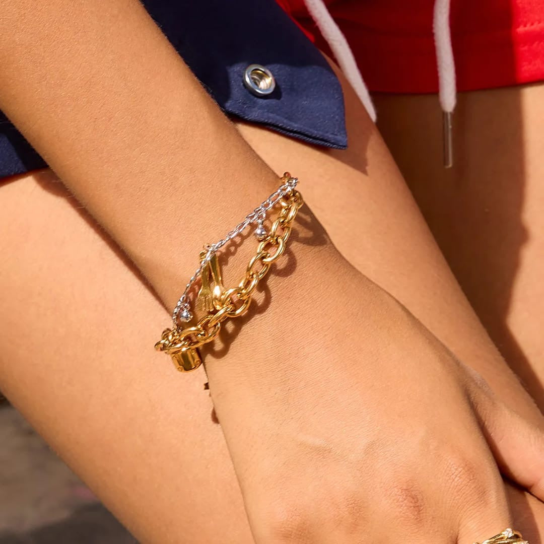 Two toned charm bracelet